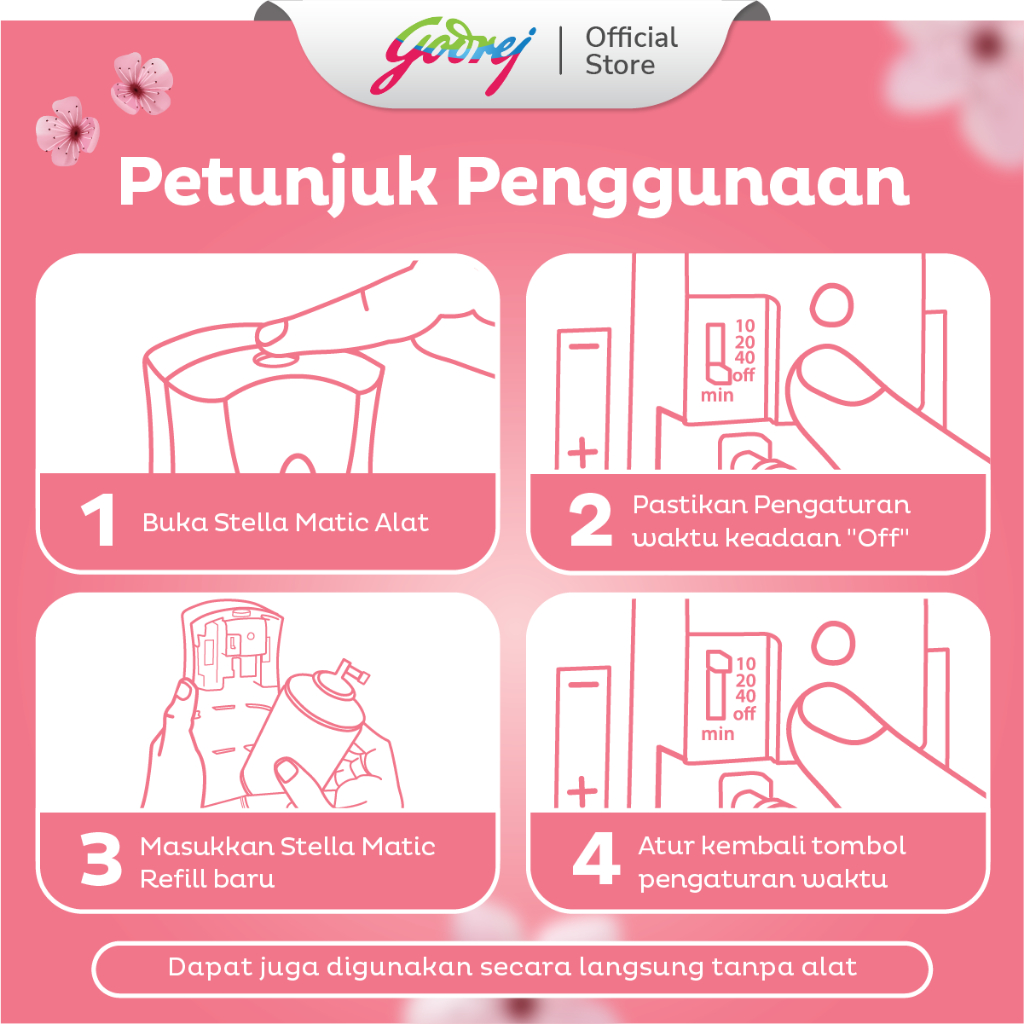 Stella Refill Matic Japanese Sakura 2x 160ml Paket Ekonomis - Pengharum Ruangan Otomatis - Gambar 4