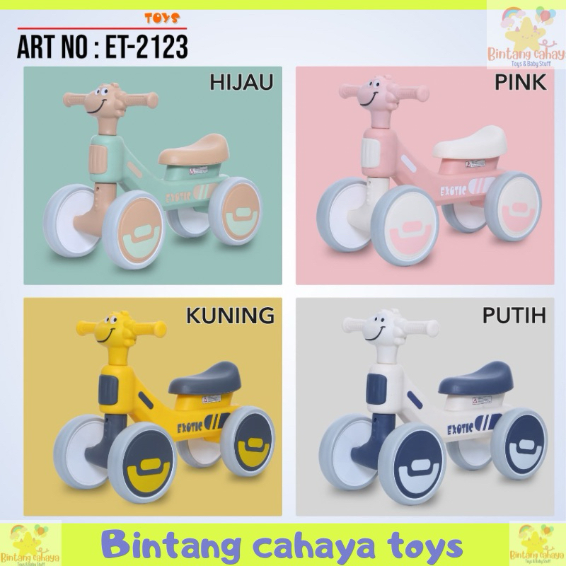 Sepeda Anak Balance Bike ET 2123 Roda Tiga Anti Slip - Gambar 2