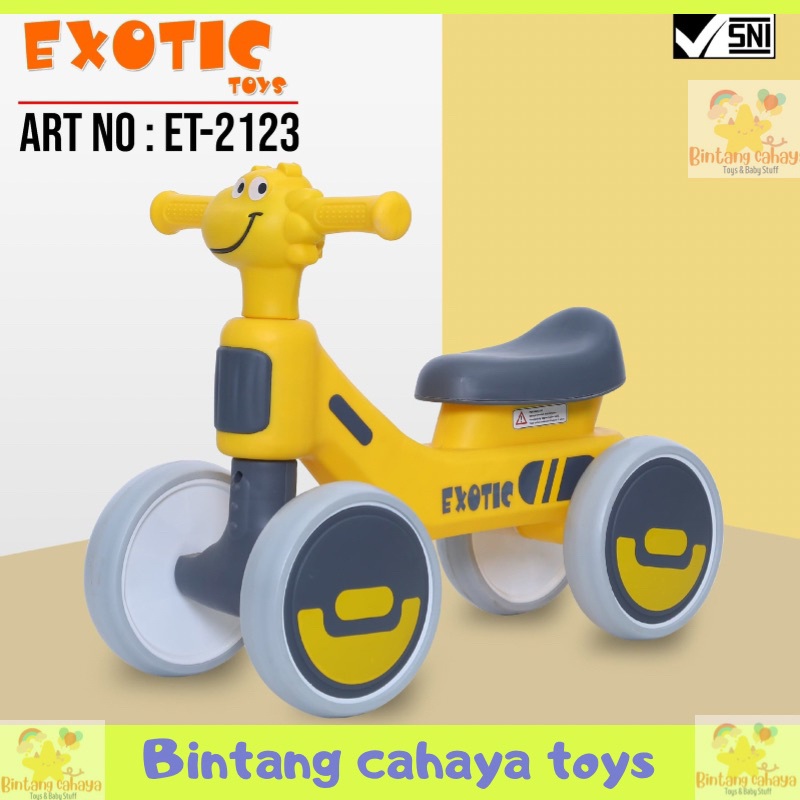 Sepeda Anak Balance Bike ET 2123 Roda Tiga Anti Slip