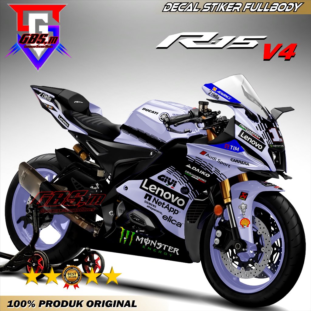 R15 V4 Motorcycle Decal - R15 V4 Fullbody Premium Motorcycle Sticker ...