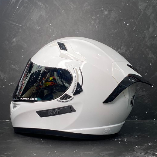 KYT K2 RIDER SOLID WHITE GLOSSY HELMET HANDLING PACKAGE - FULL FACE ...