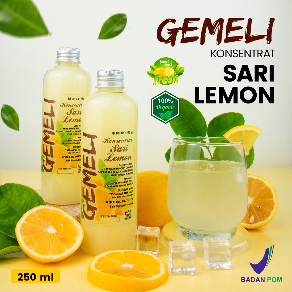 Gemeli Sari Lemon Murni California 250ml - Gambar 2
