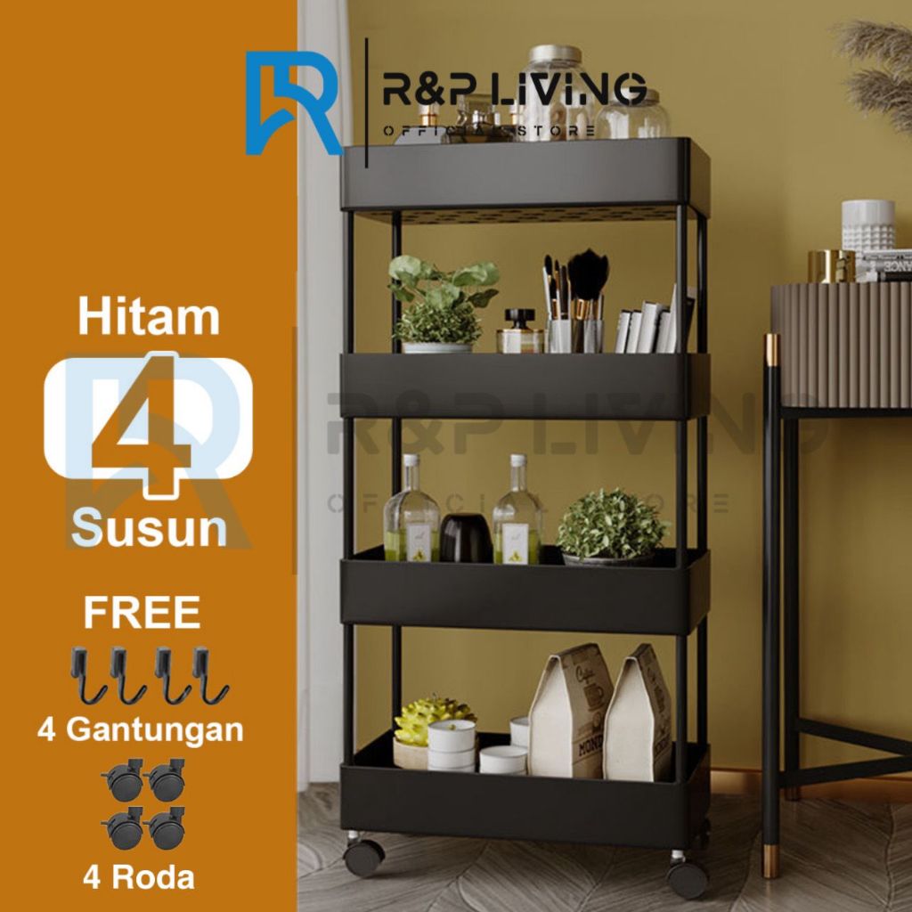 R&p [READY] 4-story Multipurpose Stacking Rack With Wheels | Shopee ...