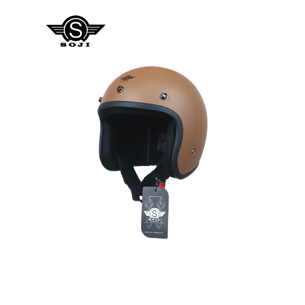 SOJI Helm Retro Anak Junior Polos 3-12 Tahun - Gambar 4