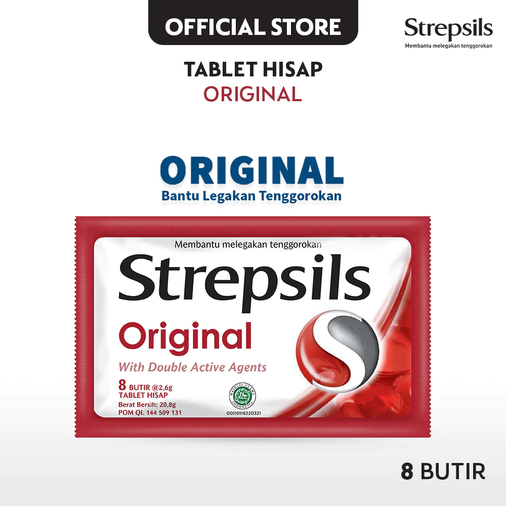 Strepsils Original 8s - Permen (Tablet Hisap) Pelega Tenggorokan