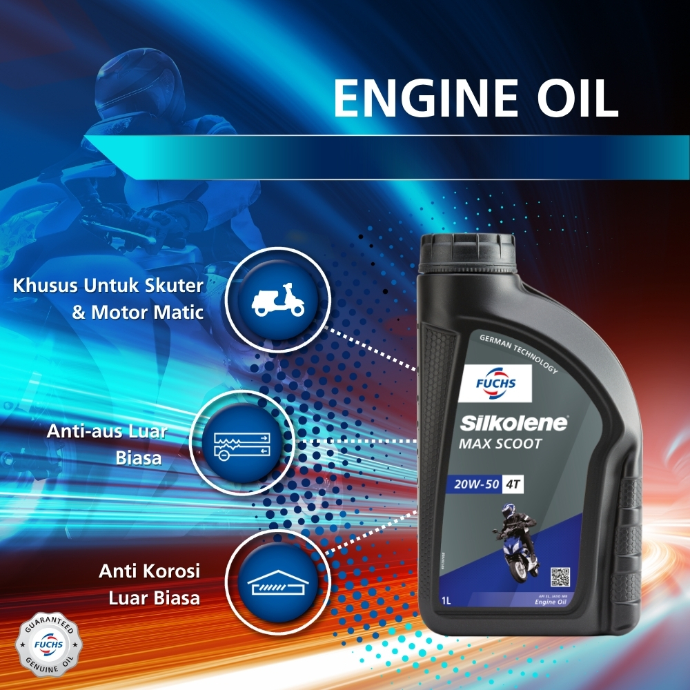 FUCHS SILKOLENE MAX SCOOT 20W50 Scooter Engine Oil 1L Oli Motor Matic - Gambar 2