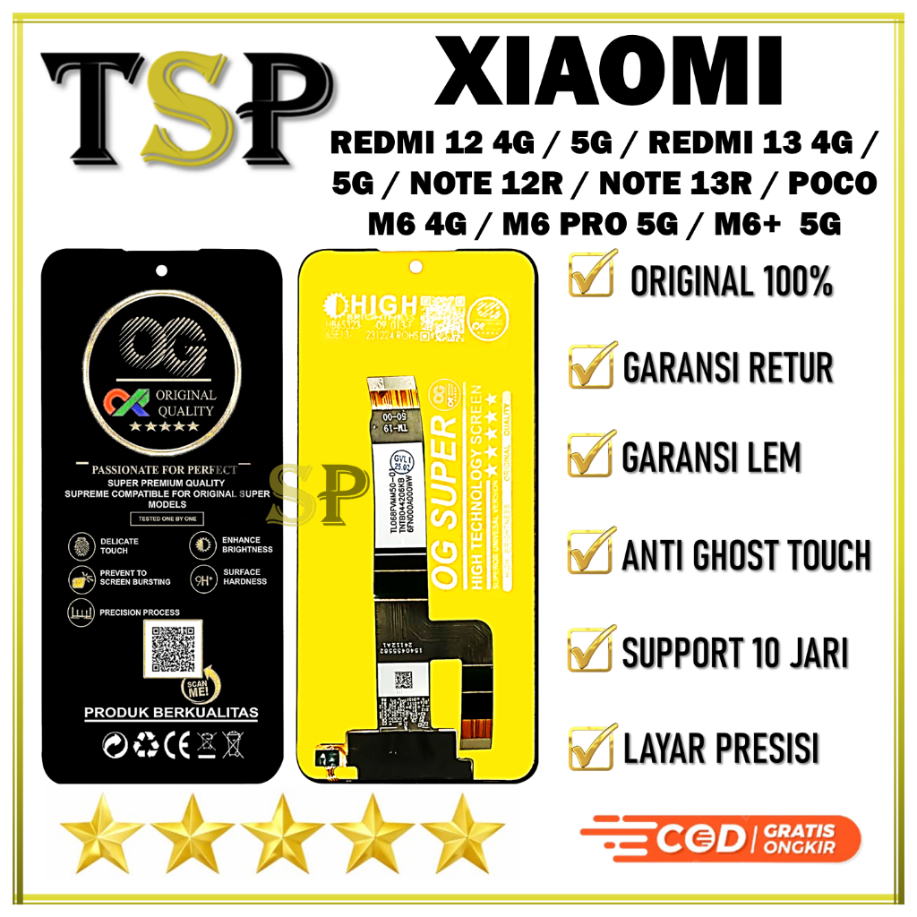 LCD XIAOMI REDMI 12 4G / 5G / REDMI 13 4G / 5G / REDMI 13X / NOTE 12R / NOTE 13R / POCO M6 4G / M6 PRO 5G / M6+  5G LCD ORIGINAL 100%