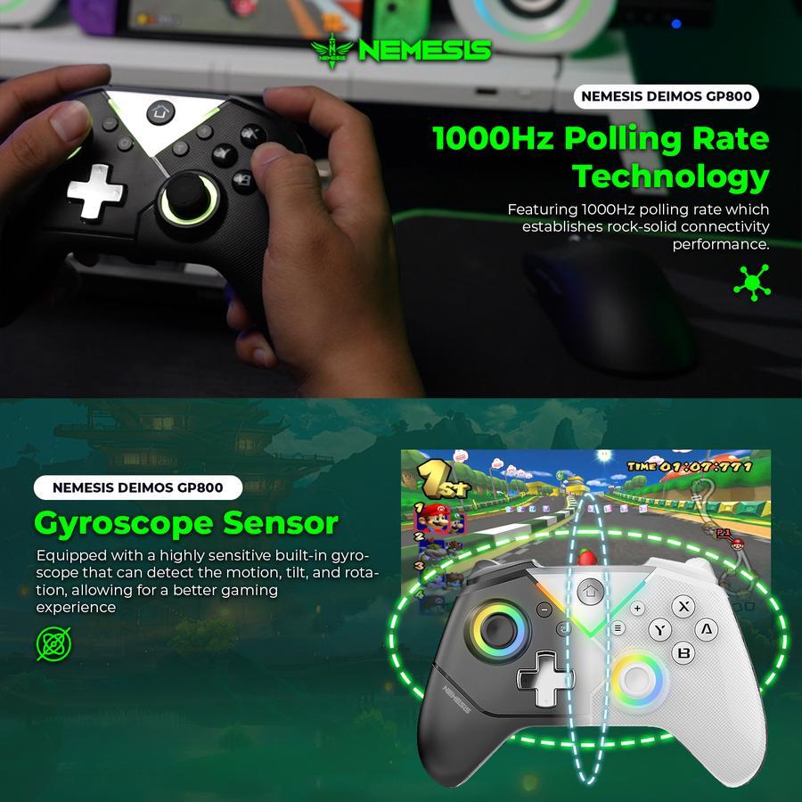 NYK Nemesis Deimos GP800 / GP-800 Gamepad Wireless Connection 2In1 RGB Controller with Hall Effect - Gambar 4
