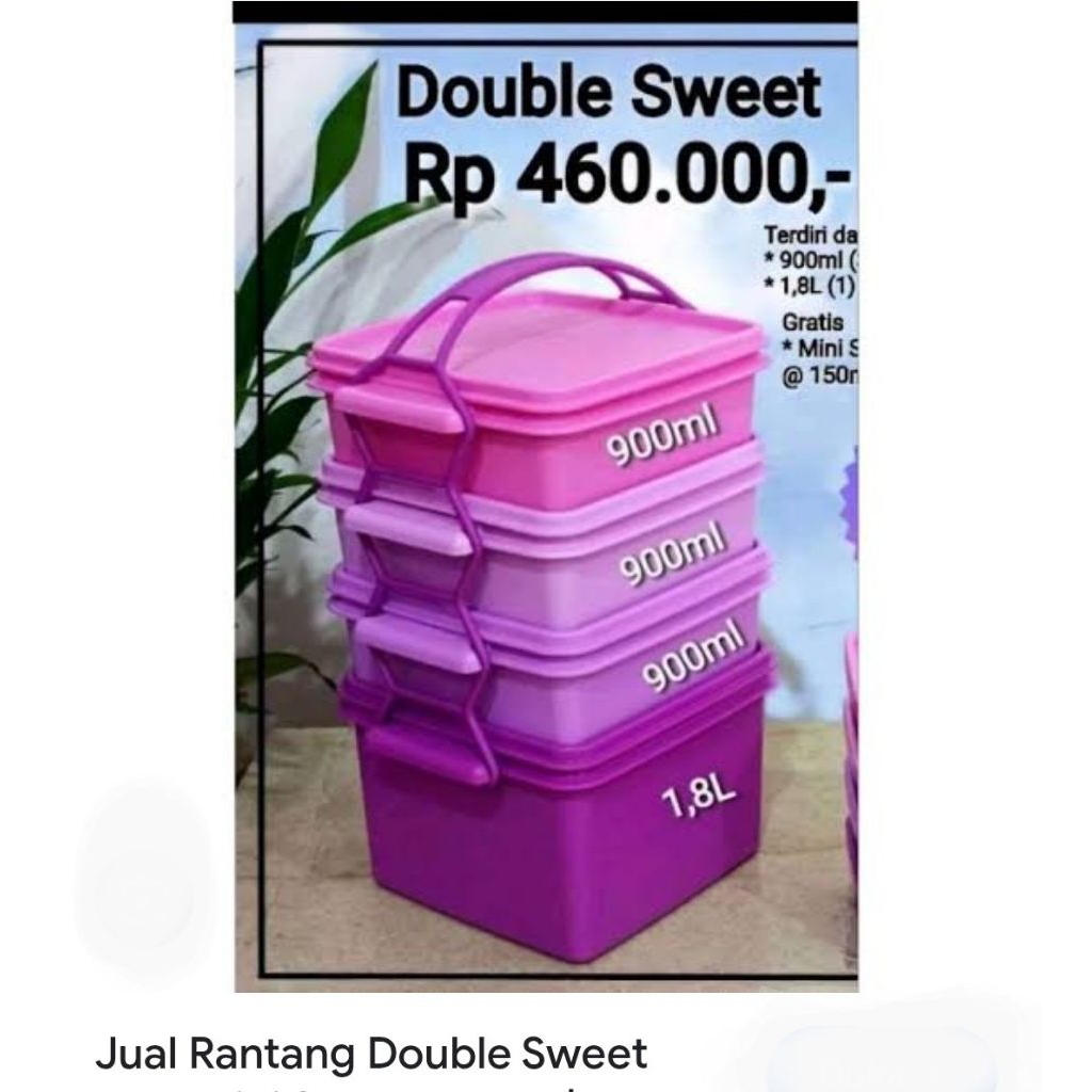 Tupperware Double sweet Lunch Box set (4 Tiers) | Shopee Singapore