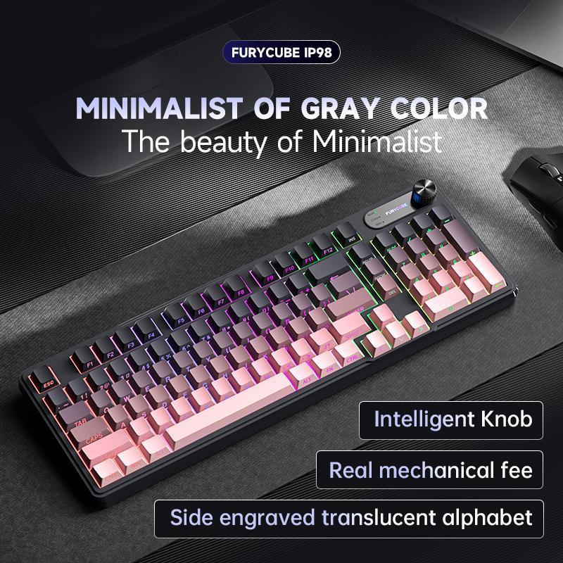 Furycube IP98 / IP-98 / IP 98 IP Feel Mechanical Keyboard Gaming Membrane South Facing RGB LED Gasket Mount - Gambar 3
