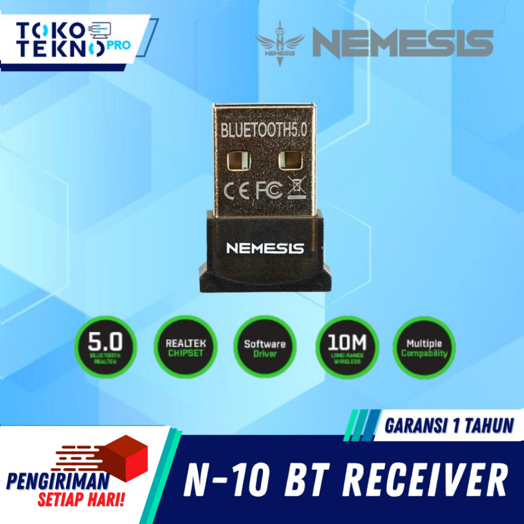NYK Nemesis N10 / N-10 Bluetooth Dongle 5.0 Garansi Resmi