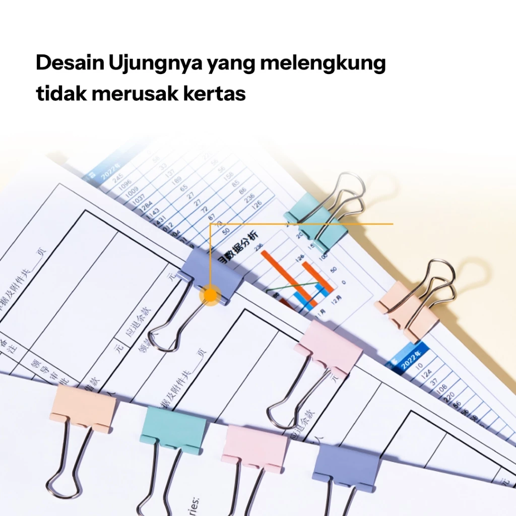 Deli Binder Clip /  Klip Binder / Penjepit Kertas Warna-Warni Pastel 855XA - Gambar 2