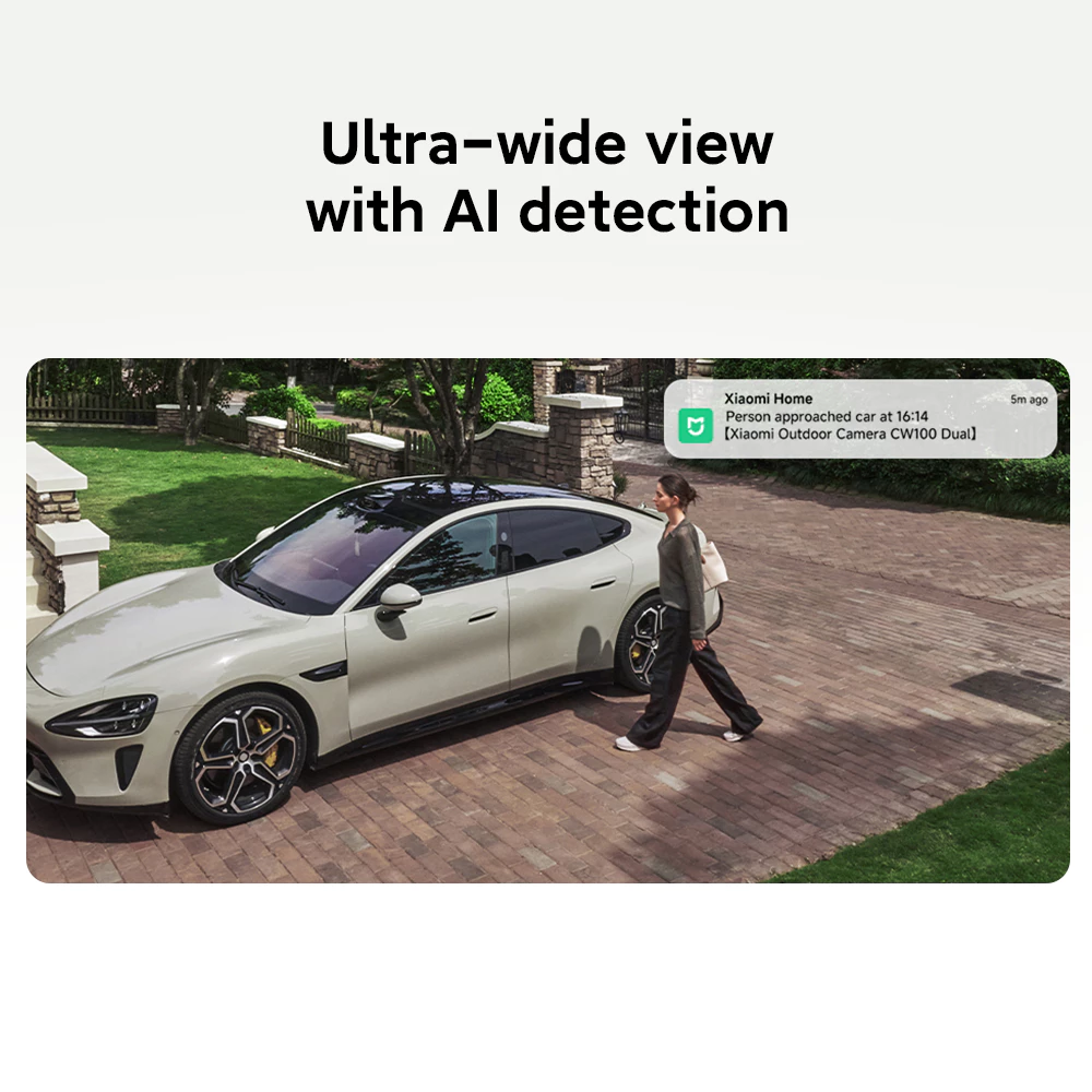 Xiaomi Outdoor Camera CW100 Dual / Dual 3MP lens camera / Ultra-wide view with AI detection / Two-way voice calls / IP66 water & dust resistant [Official Store] - Gambar 3