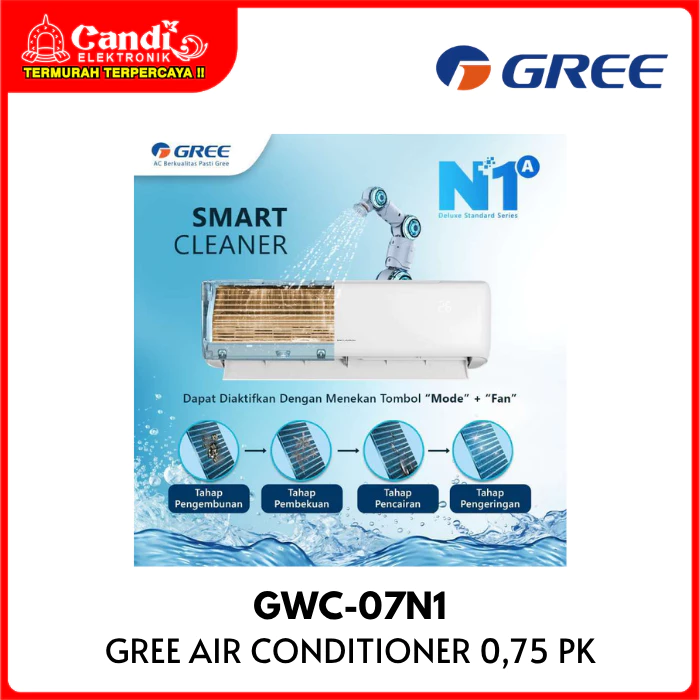 GREE Air Conditioner AC 0,75 PK Deluxe Standar Turbo Mode GWC-07N1 - Gambar 2