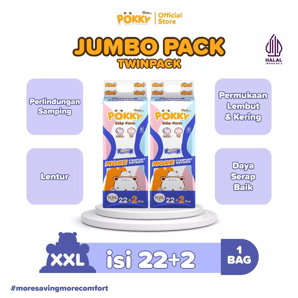 [2 BAG] POKKY Pants Popok Celana XXL22+2 Twinpack