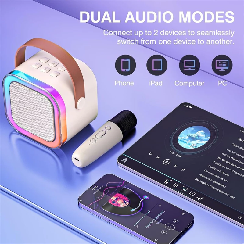[COD] Mini Speaker Wireless Karaoke Bluetooth Kualitas Suara Super With MIC Portable Karaoke Set - Gambar 4