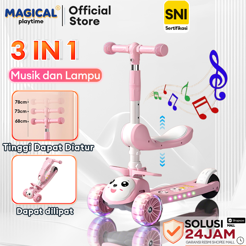 Magical Playtime Scooter Anak Roda 3 Lipat Musik