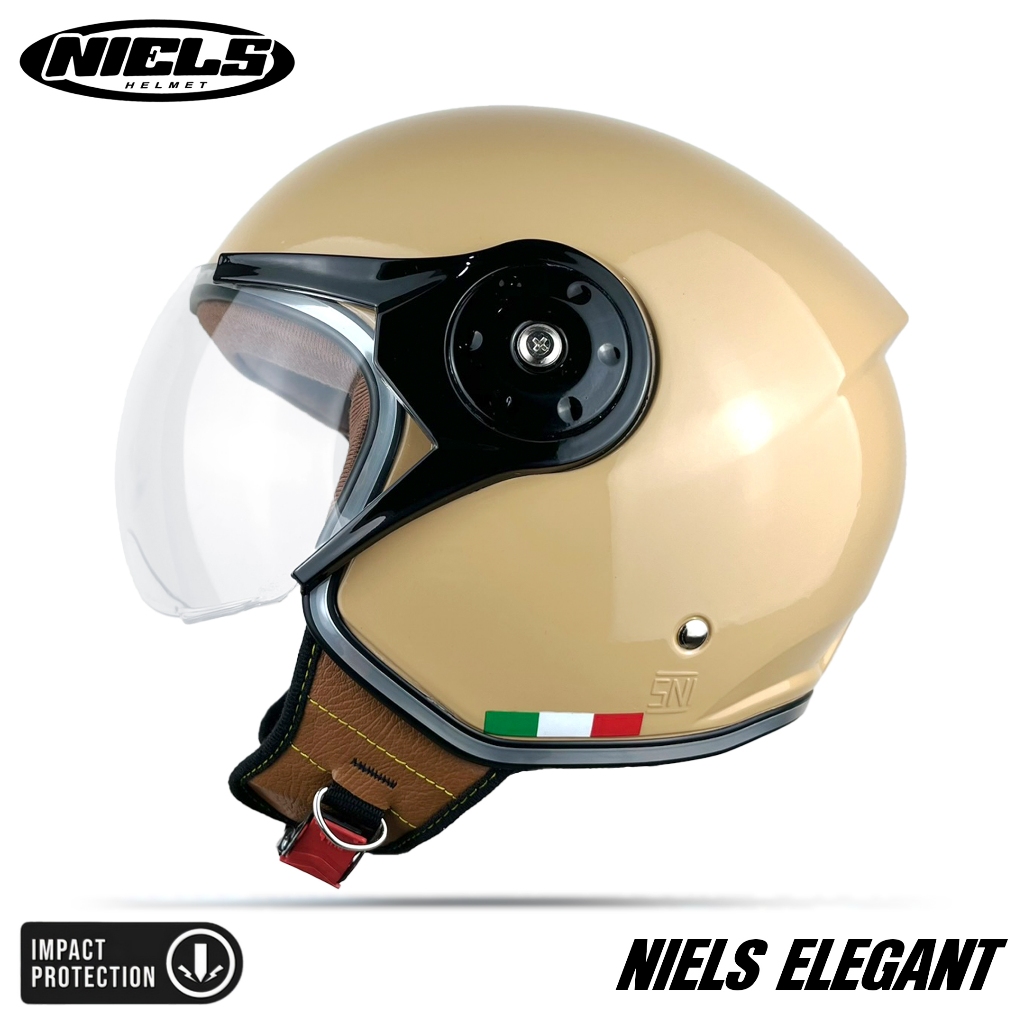 NIELS - Helm Bogo Retro Hijab Elegant Dewasa Kaca Pilot SNI Motorcycle - Gambar 2