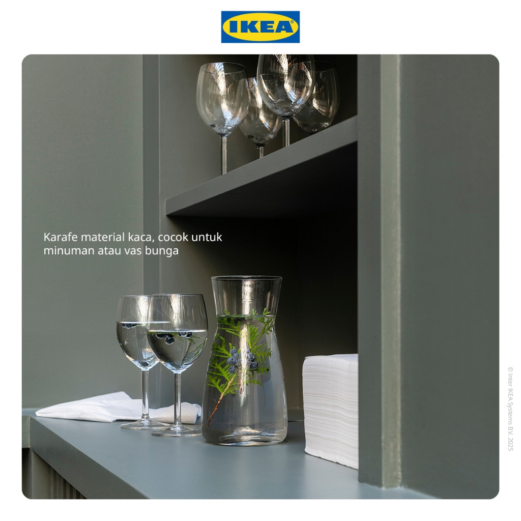 IKEA KARAFF KARAFE Botol Air Minum Bening 1L - Gambar 3