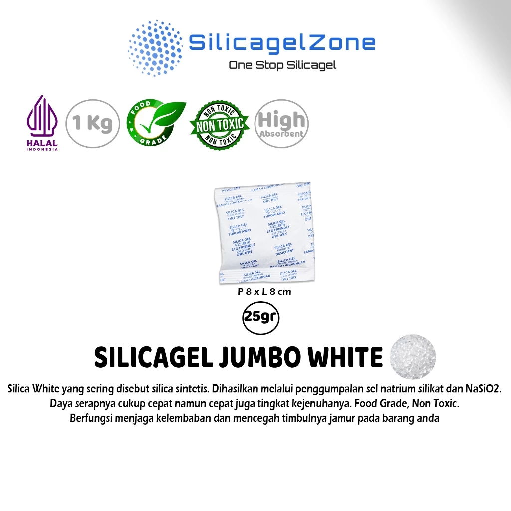 Silica Gel JUMBO WHITE 1Kg TERMURAH HIGH QUALITY - Gambar 4