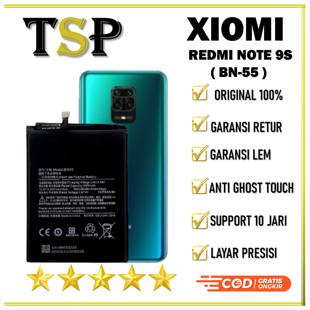 BATERAI XIAOMI ( BN-55 ) REDMI NOTE 9S BATERAI ORIGINAL 100%