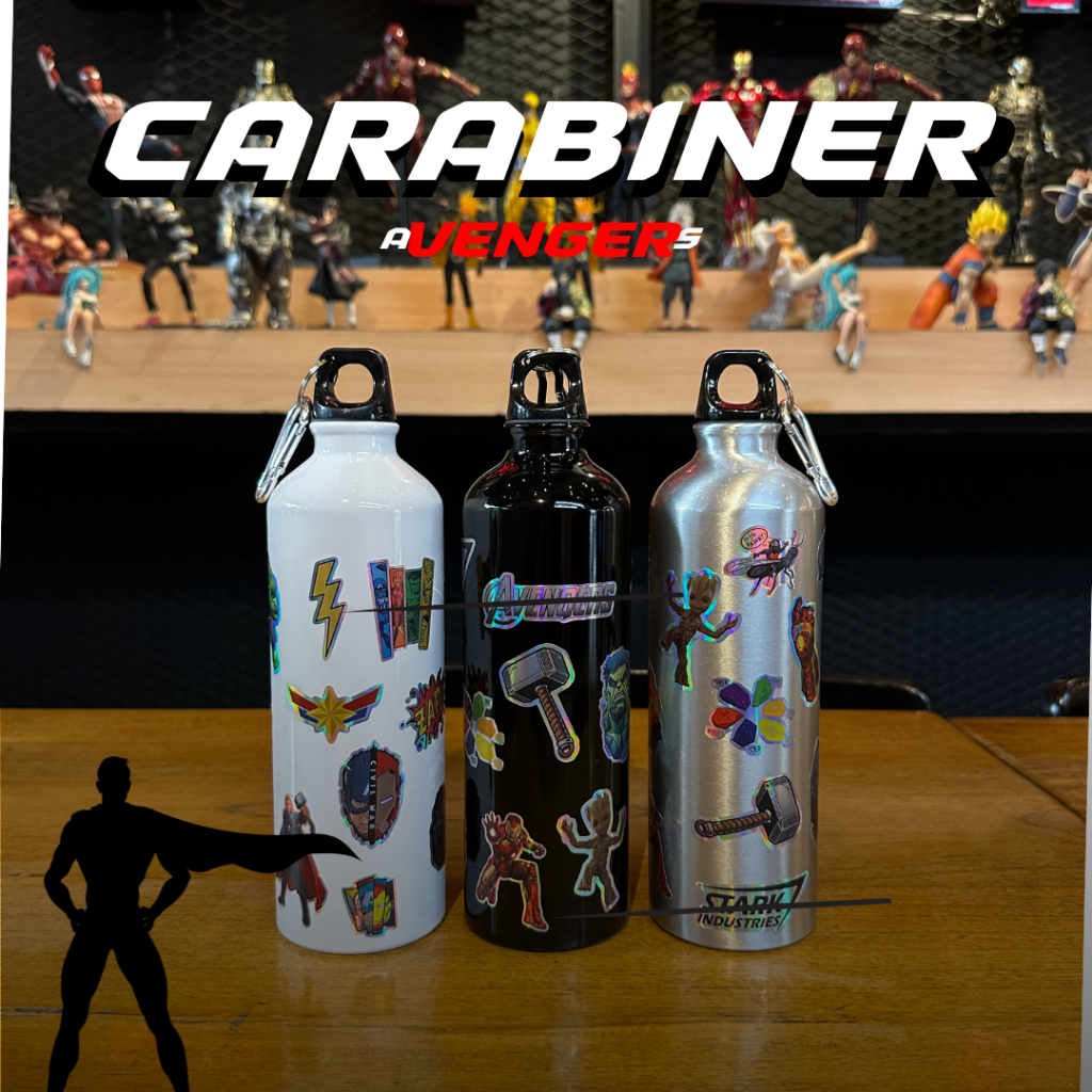 Botol Carabiner Sport Aesthetic Avengers Hologram Premium Ukuran 750 ML Botol minum Olahraga Avenger foto 2