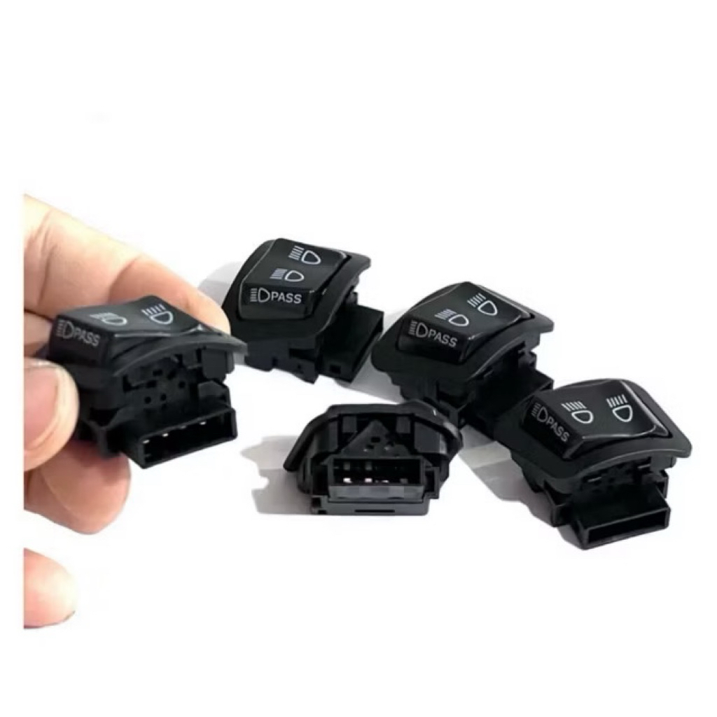 TOMBOL Package 1 Set of Pass Beam Switch 4 Pin Pass Beam Button ...