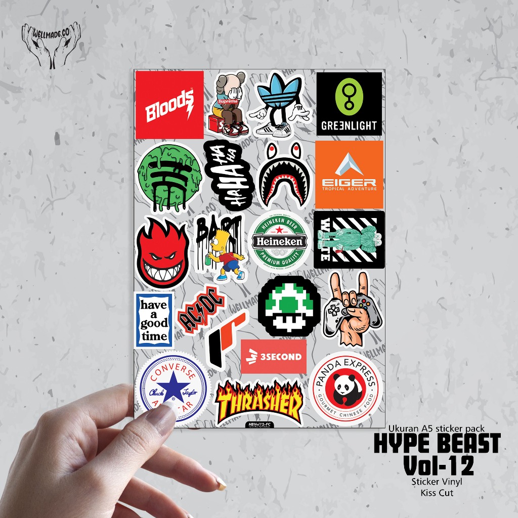 Sticker Pack HYPE BEAST Tumblr Helmet Laptop VOL12 FULL COLOR | Shopee ...