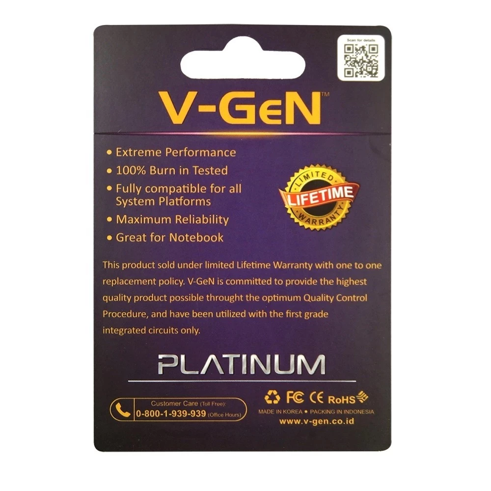 V-GEN Sodim RAM DDR4 4Gb / 8Gb PC25600/3200Mhz Platinum - Gambar 3