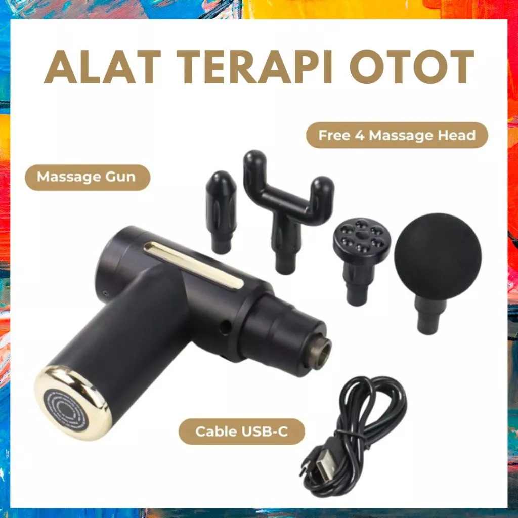 【BIG.ST88】Alat Terapi Otot Masage GUN 4IN1 Alat Pijat Portable USB Alat Relaksasi Otot Nyeri dll - Gambar 2