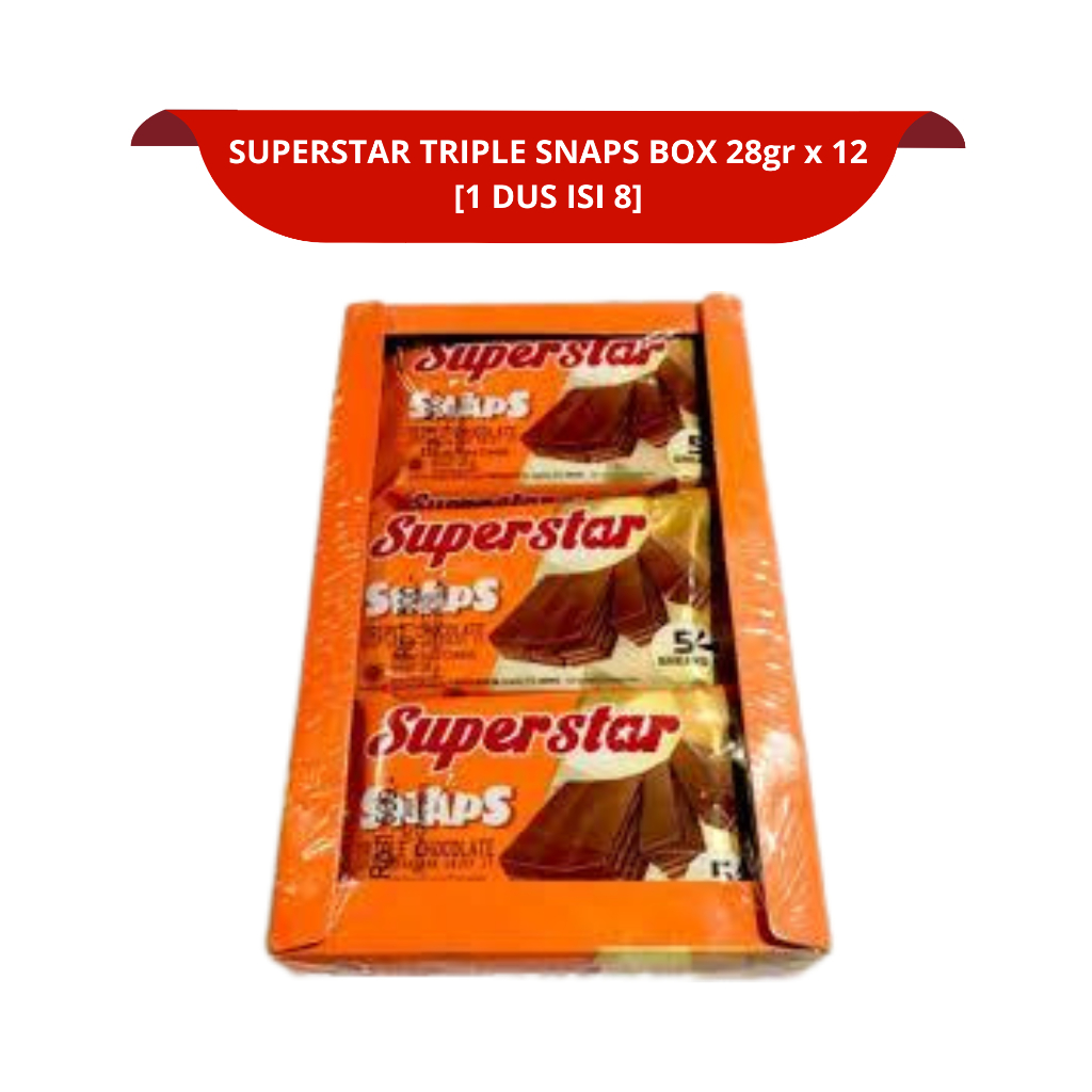 [1 DUS ISI 8] SUPERSTAR WAFER TRIPLE SNAP CHOCO BOX 12 x 28gr | Shopee ...