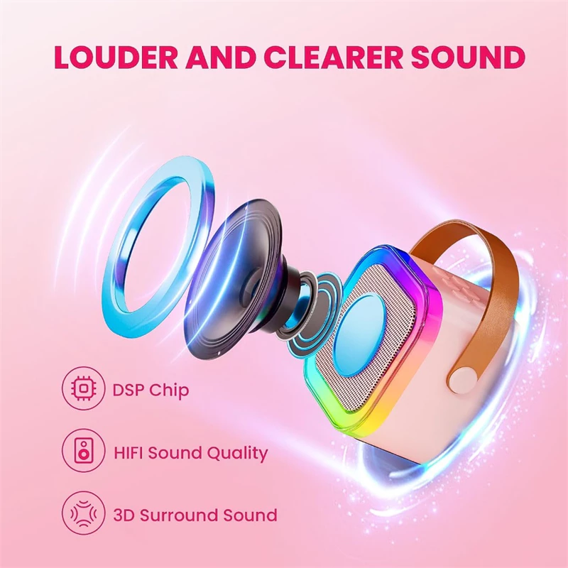 K12 Speaker Bluetooth Karaoke Wireless Home Party Speaker Karaoke Set Bluetooth Mini Full bass - Gambar 4