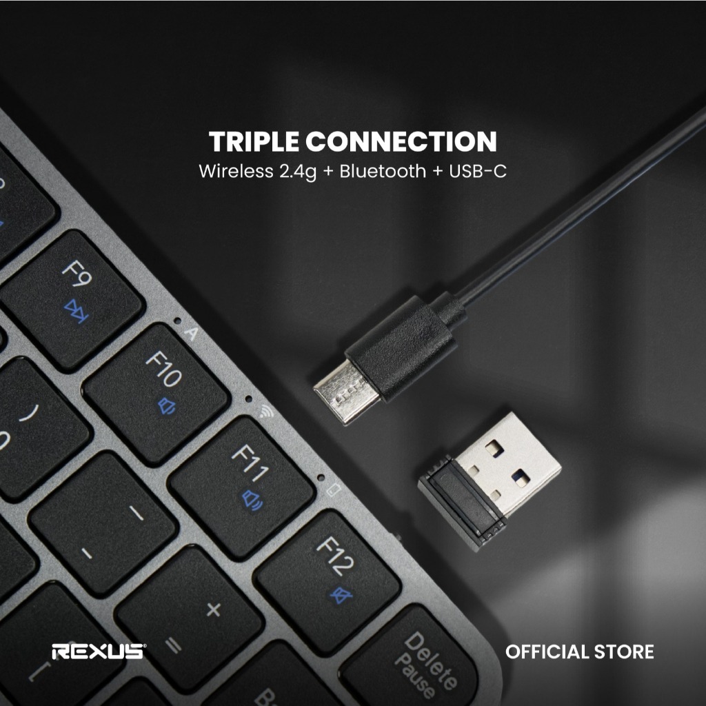 Rexus KL100 / KL150 / KL200 Dual Connection Wireless Office Keyboard Garansi Resmi - Gambar 2