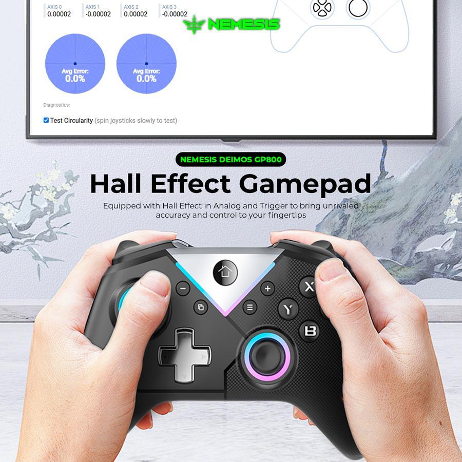 NYK Nemesis Deimos GP800 / GP-800 Gamepad Wireless Connection 2In1 RGB Controller with Hall Effect - Gambar 2