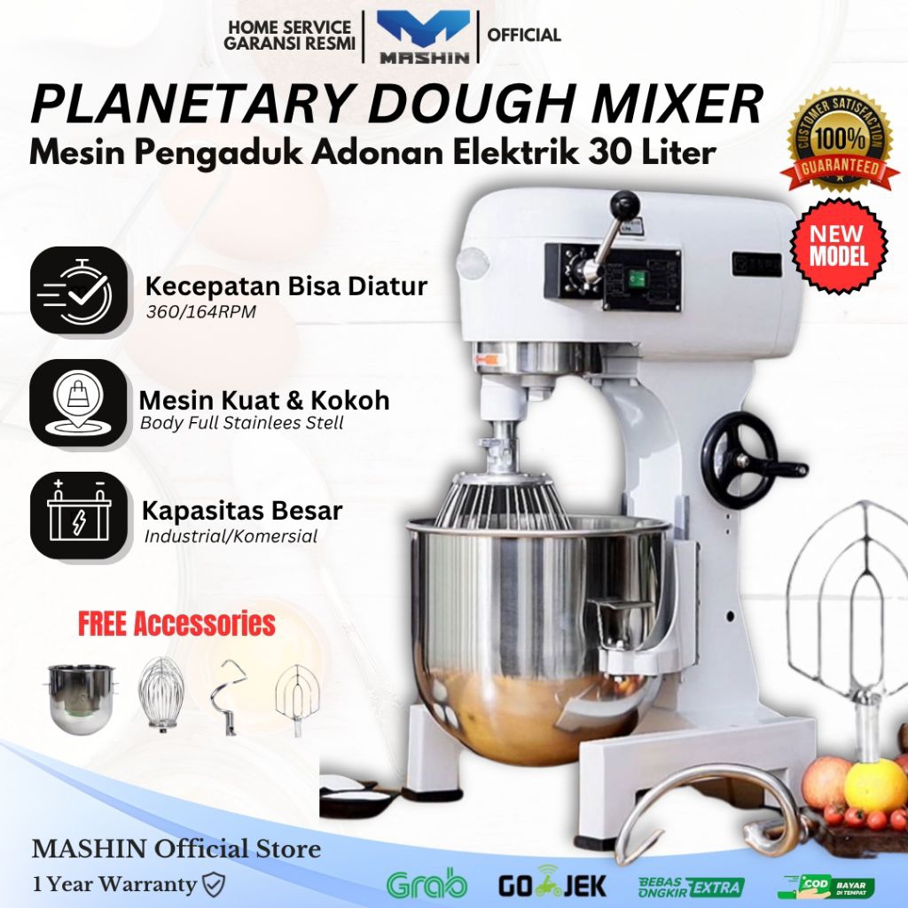 MASHIN - PLANETARY MIXER 10-30LITER / MESIN PENGADUK ADONAN ELEKTRIK