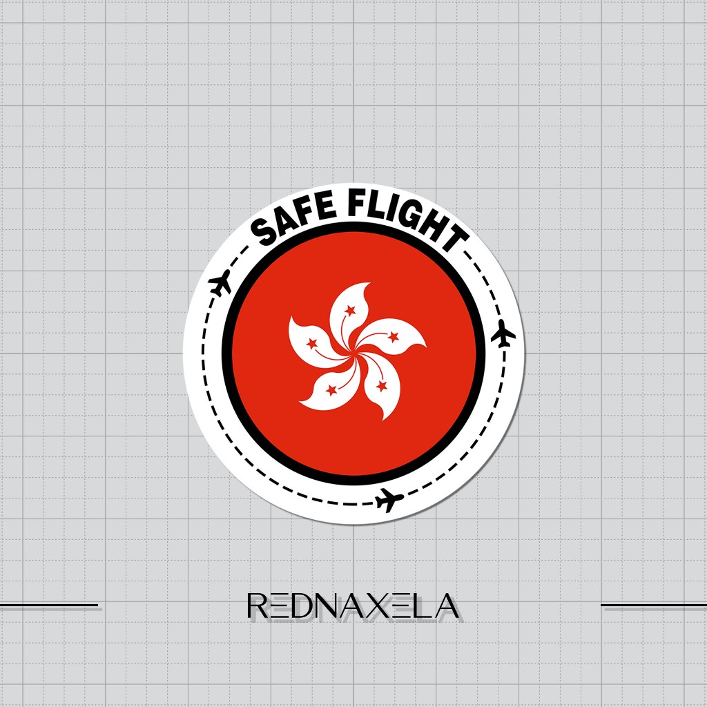 Hong Kong Safe Flight Country Vinyl Sticker Outdoor Suitcase Sticker ...