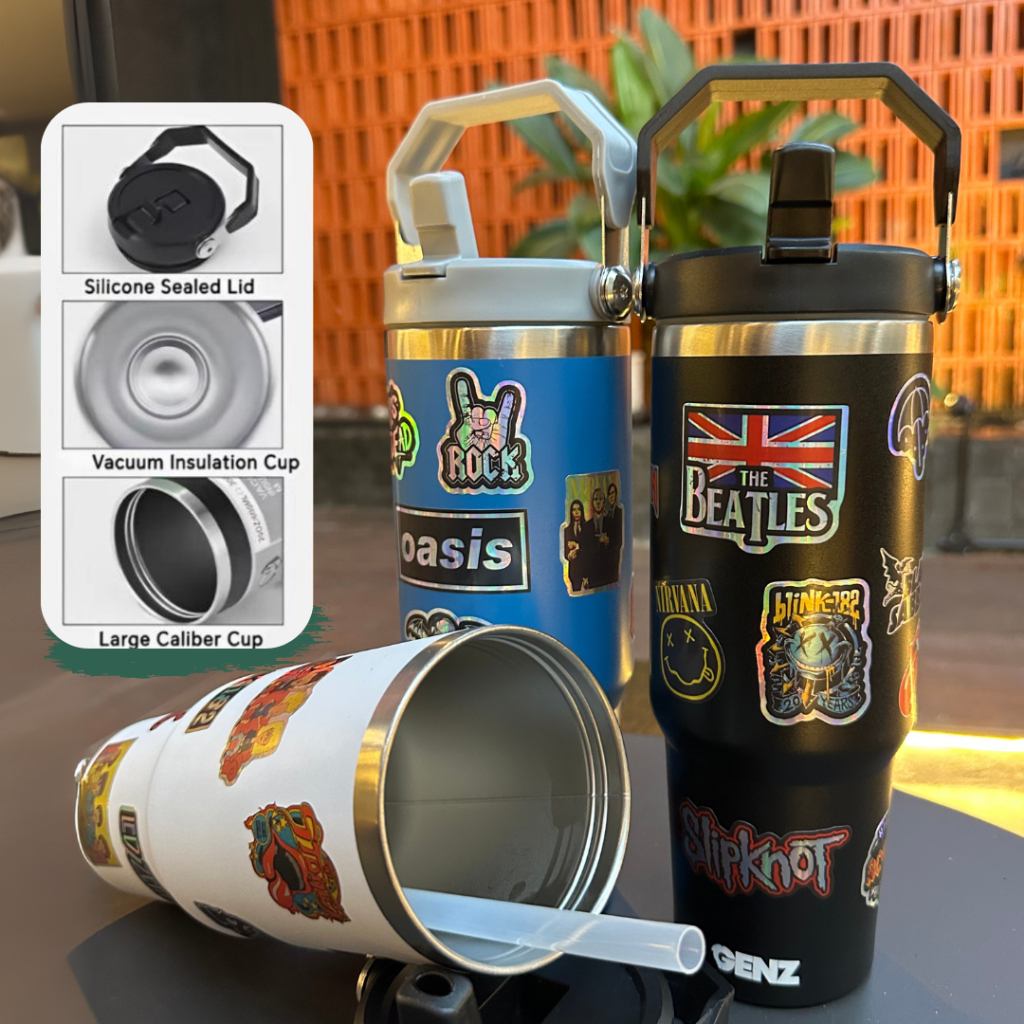 [COD] Tumbler Gangsta Handle Stainless Steel 900ML Vacuum Insulated 30 Oz Band Premium Quality foto 3