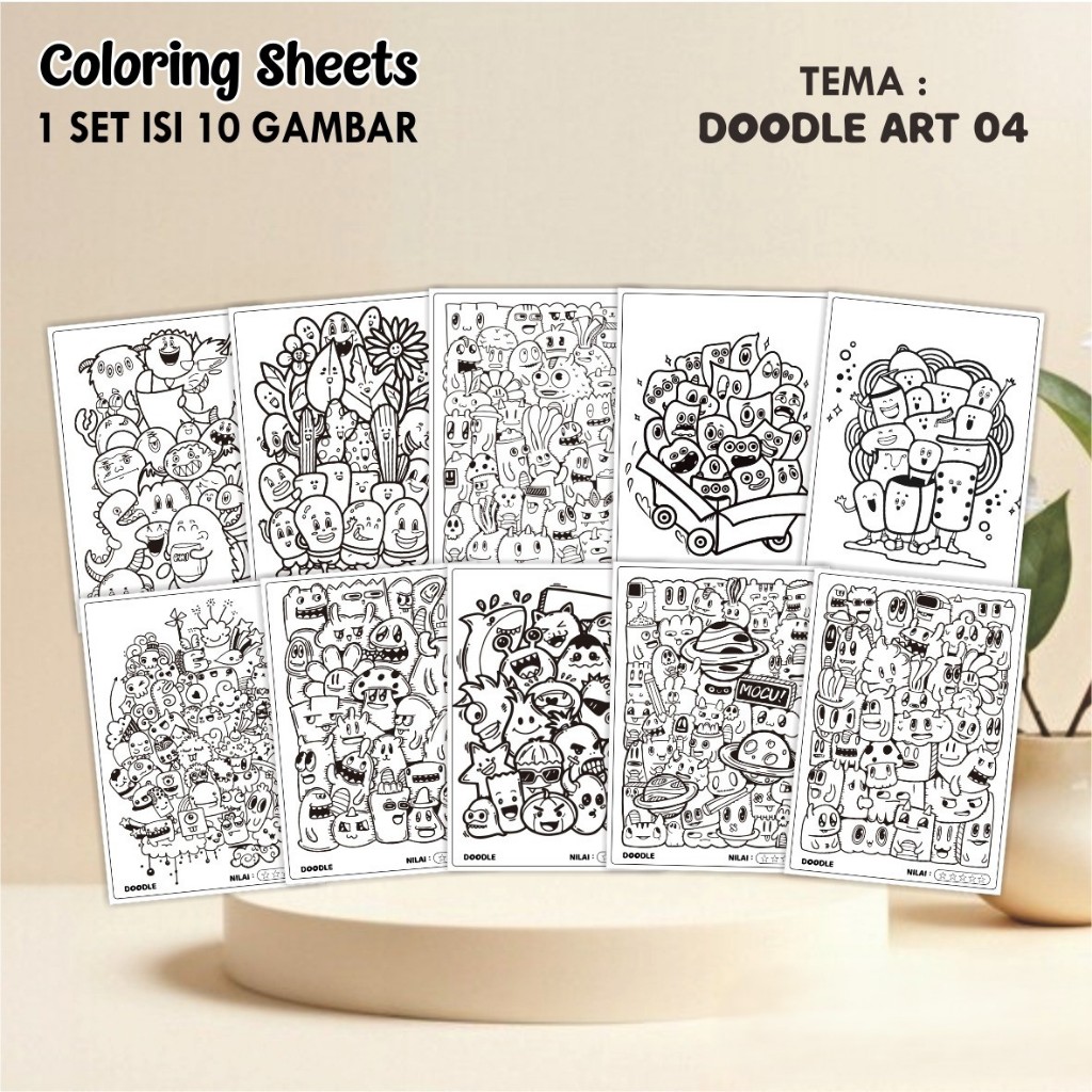 DOODLE ART CHILDREN'S MEWARAI PAPER - COLORING SHEETS - COLORING SHEETS ...