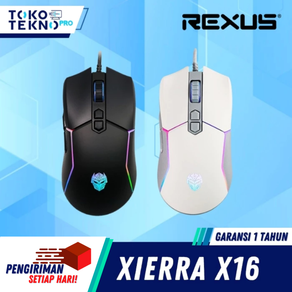 Rexus X16 Xierra Wired RGB Gaming Mouse Garansi Resmi