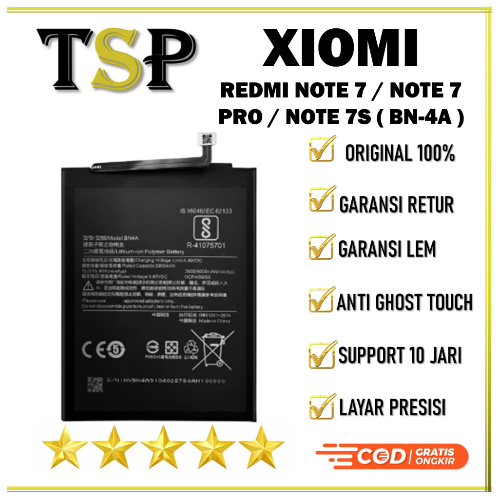 BATERAI XIAOMI ( BN-4A ) REDMI NOTE 7 / NOTE 7 PRO / NOTE 7S BATERAI ORIGINAL 100%