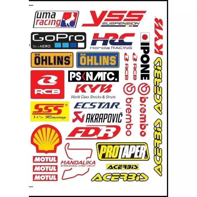 HP Waterproof Racing Motorcycle and Car vinyl Stickers, Motorcycle ...