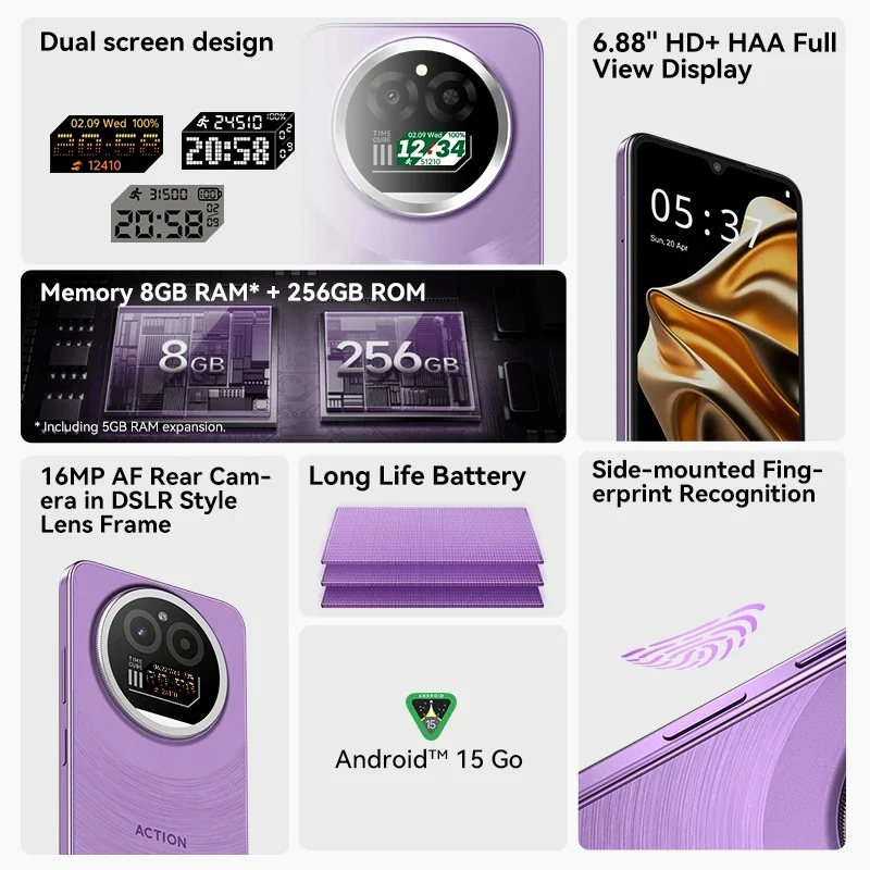 IIIF150 Action A5 Pro 6.8'' HD+ 8GB 256GB 5100mAh - Gambar 3