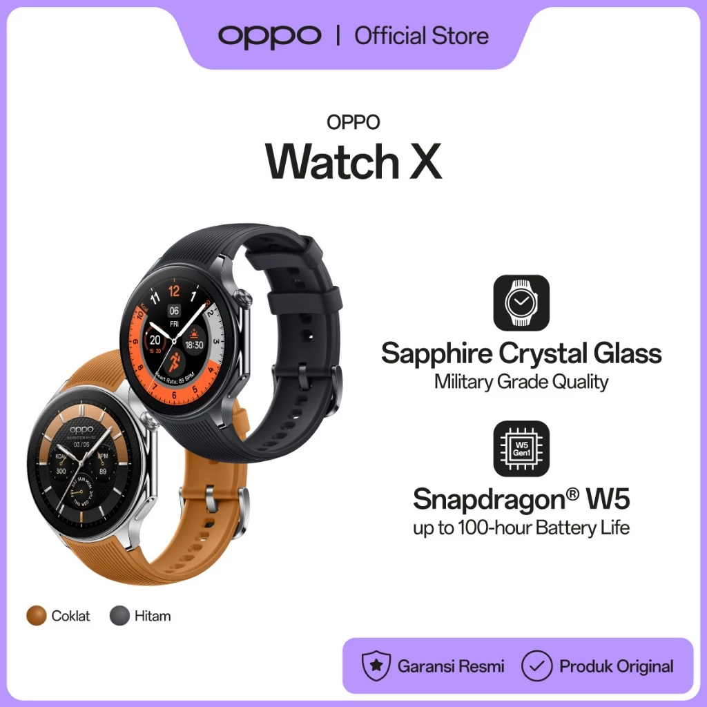 OPPO Watch X [Snapdragon W5, 100-hour battery life, Sapphire Crystal Glass Military Grade Quality, Wear OS 4 by Google] - Gambar 3