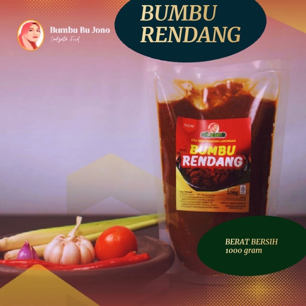 Bu jono rendang seasoning 1000g ready-to-use rendang seasoning instant ...