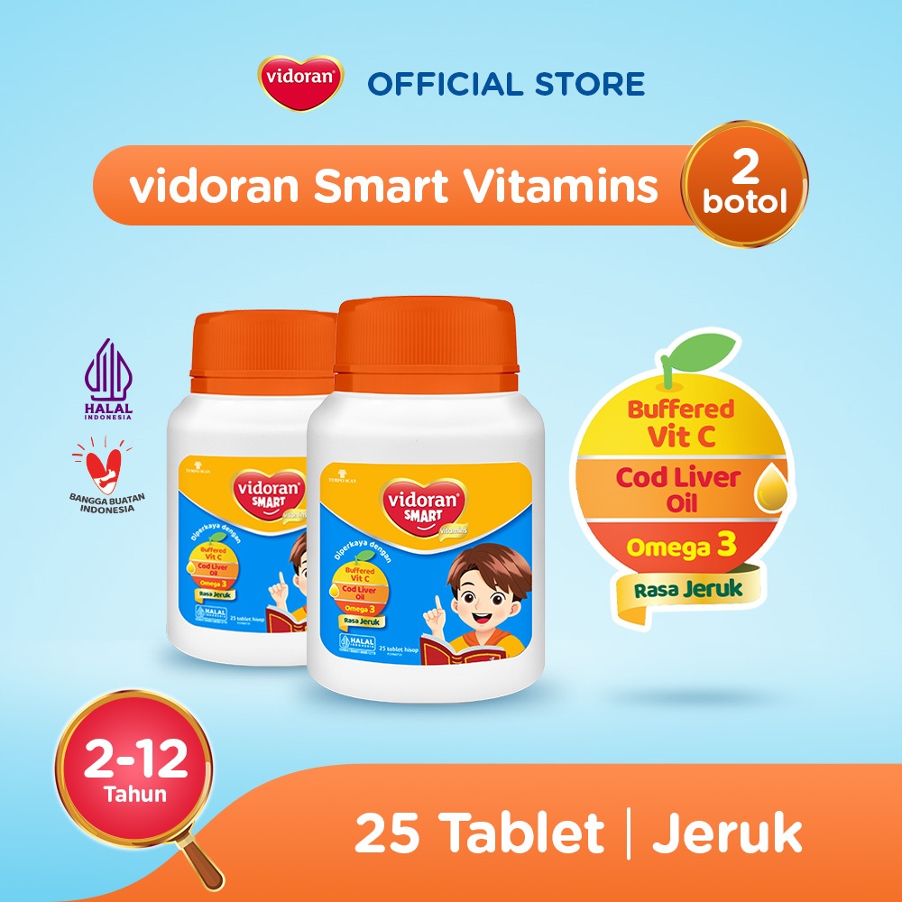 vidoran Smart All Variant 25 Tablet Vitamin Anak - 2 botol (Exp : 10.2027)