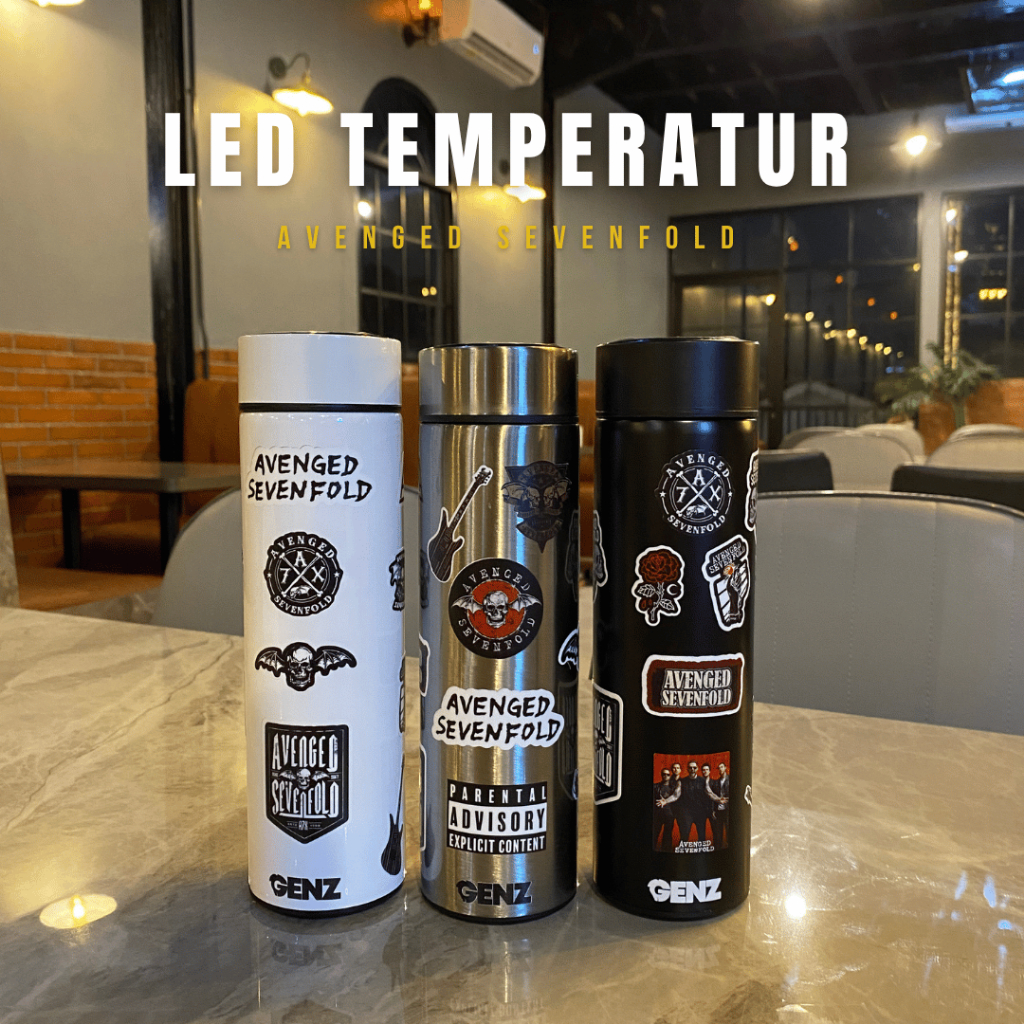 Avenged Sevenfold Tumbler Aesthetic Premium Stainless Stell Tahan Dingin Panas 500Ml LED TEMPERATUR foto 2