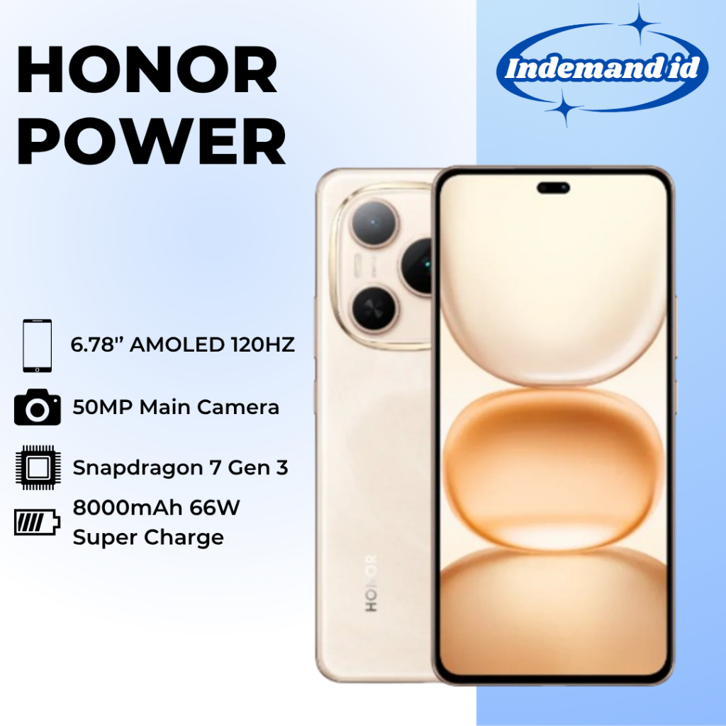 Honor Power 5G Android 15 6.78'' AMOLED 120hz Display Snapdragon7 Gen3 66W 8000mAh 50MP NFC