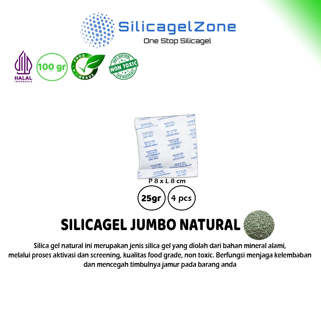 Silica Gel JUMBO NATURAL 100 gram TERMURAH FOOD GRADE - Gambar 3