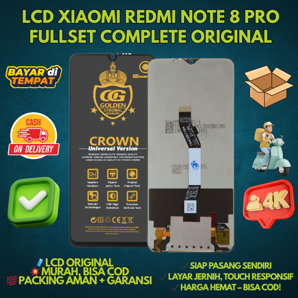LCD XIAOMI REDMI NOTE 8 PRO TOUCHSCREEN FULLSET COMPLETE ORIGINAL ...