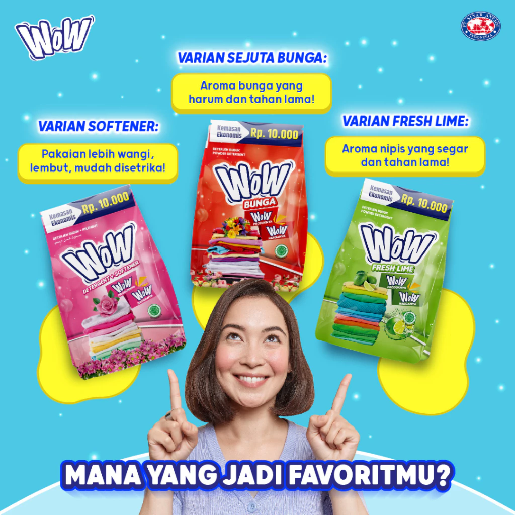 WOW 2000 Deterjen Sabun Cuci Baju Bunga 420gr - Merah - Gambar 2